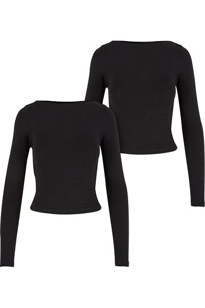 Urban Classics Ladies Ruffled Super Slim Longsleeve 2-pack