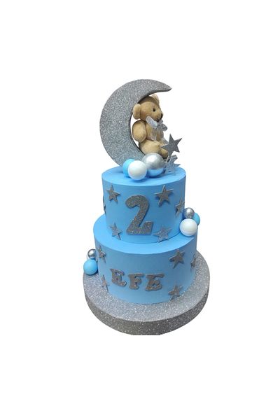 bizdenpastacılık Birthday Cake - Blue with Teddy Bear and Theme