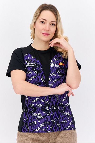 Ellesse Women Sportswear Fit Short Sleeves Running T-Shirt, Purple Combo