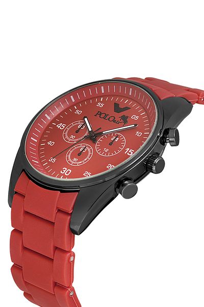 Polo Air Silicone Cord Sport Men's Wristwatch Red Black Color Pl-0981E2X