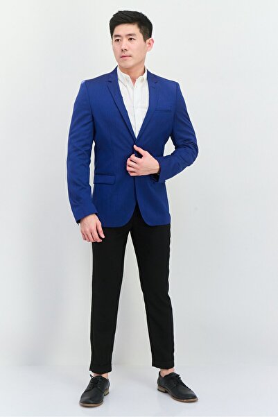 Hugo Boss Men Regular Fit Plain Formal Blazer, Blue