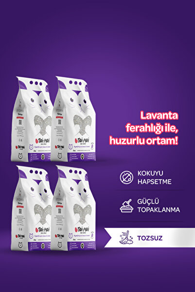 Toi Moi 4lü Avantaj Paketi - Toi Moi Lavanta Kokulu Kedi Kumu 4x5 Lt
