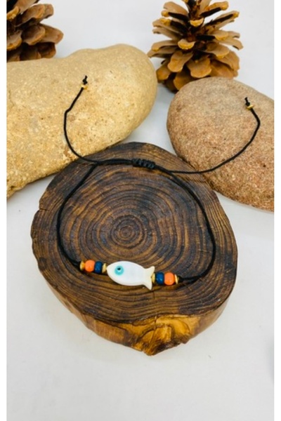 Porsuk Alternatif خلخال نسائي مصنوع يدويًا على شكل سمكة من عرق اللؤلؤ