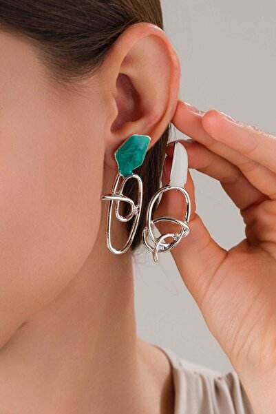 MRK Mineli Gümüş Tasarım Küpr