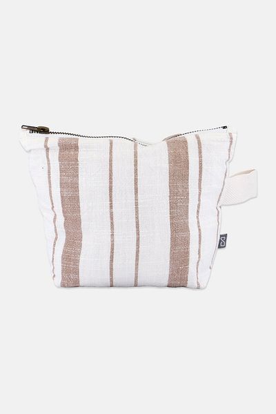 Muy Mucho Stripe Toiletry Bag 28 H X 18 L X 8 W Cm, Off White Combo