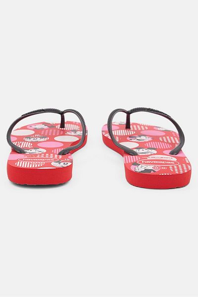 Havaianas Women Style 2 Slim Disney Flip-Flop Slipper, Red Crush/Black