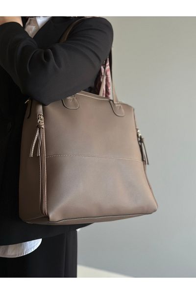 Bagzone hnědá dámská taška přes rameno na zip 10VA2049