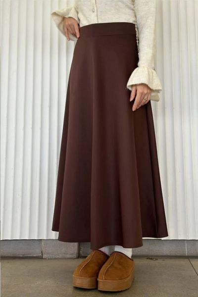 Miyalon Hijab și fustă de zi cu zi pentru femei, neagră, din țesătură pufă