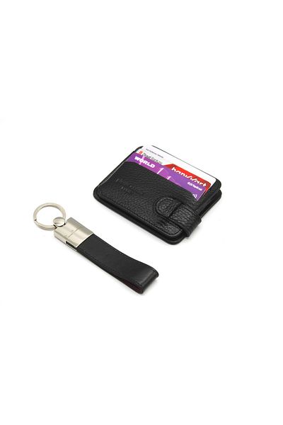 Pierre Cardin Genuine Leather Card Holder and Keychain Set - Pc0510