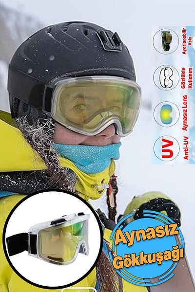 Badem10 Rainbow Pattern - Vented Ski Glasses, Snowboard Glasses, Economic Series