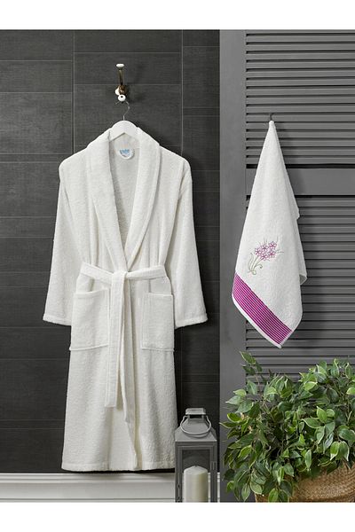 Formeya Handtuch-Bademantel-Set 2-teilig (Bademantel + Gesichtshandtuch)