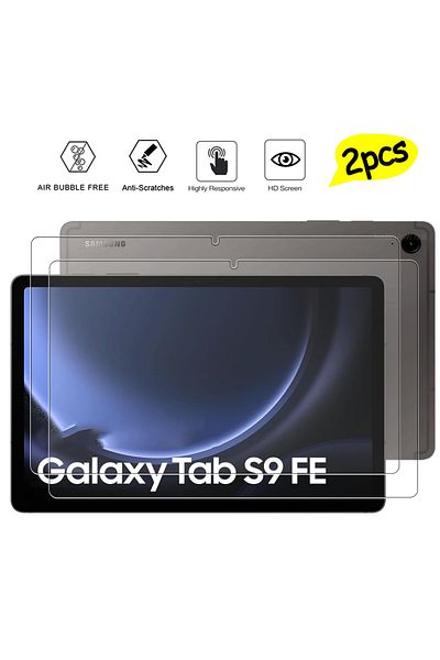 Choice 2p-tab S9 Fe 10.9 قطعتين واقي شاشة عالي الدقة مقاوم للخدش من الزجاج المقوى لهاتف Samsung Galaxy Tab S