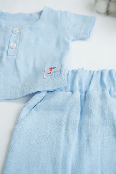 bshood X Silk Atlas Girls Baby Boys and Children's Short Sleeve Muslin Suit