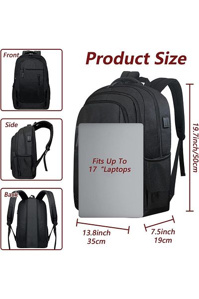 fulina laptop backpack, 3 main compartment pockets, Water-Resistant & Durable, Suitable for travel, office