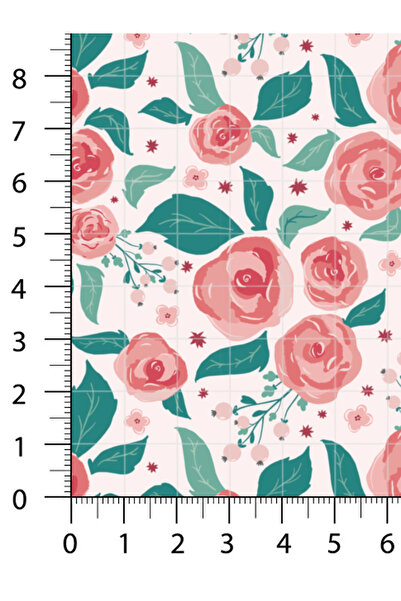 FabricMarket %100 Pamuk Saten Kumaş Seti– 6 Gül Deseni, Dijital Baskı, Patchwork Ve Dikiş Için