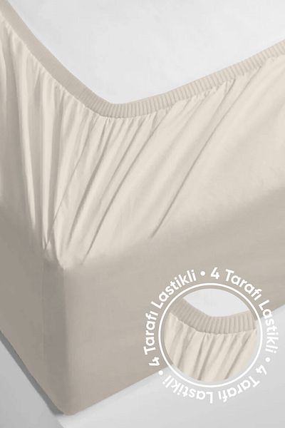 Eponj Home Single Cotton Jersey Sheet - Combed Cotton Elastic, 100X200Cm Cream
