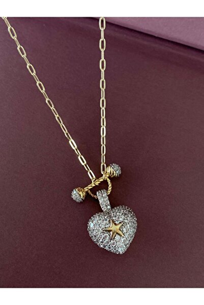 h&b design jewel Çelik Vip 3 Boyutlu Kalp Kolye