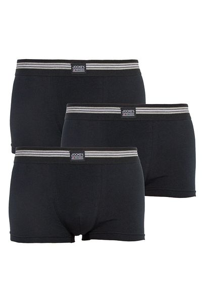 JOCKEY Black Cotton Stretch Boxer - Pack of 3