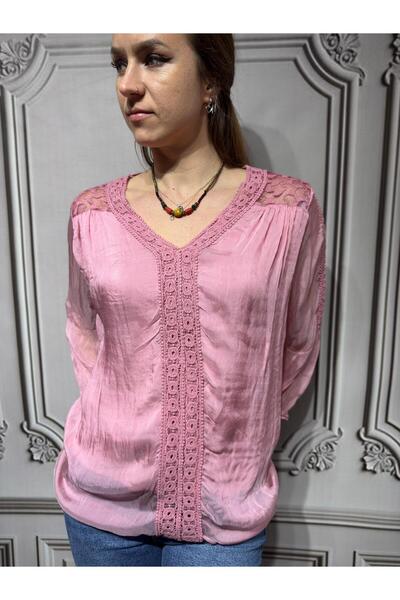 AGORATEKSTİL Γυναικεία ιταλική μπλούζα με μανίκια Capri με επένδυση από μετάξι