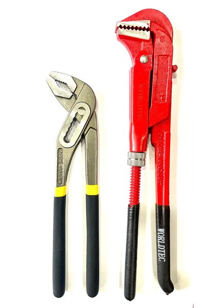 Worldtec 1.kalite Ford Pense Paslanmaz Profesyonel Maşalı Boru Anahtarı 1' Set