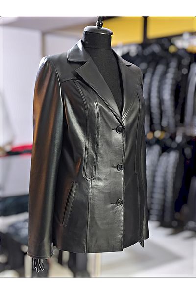 Günay Deri Women's Sports Blazer - Original Lambskin Leather Jacket