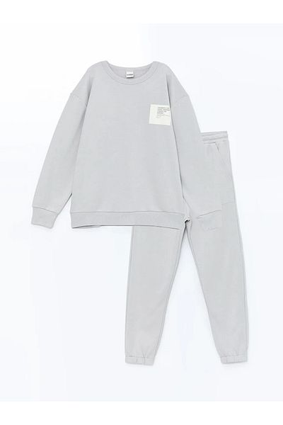 LC Waikiki Σετ αθλητικής φόρμας για αγόρια LCW Kids Grey Crew Neck