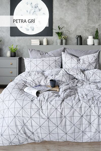 İyi Geceler İstanbul 100% Cotton Double Duvet Cover Set Petra