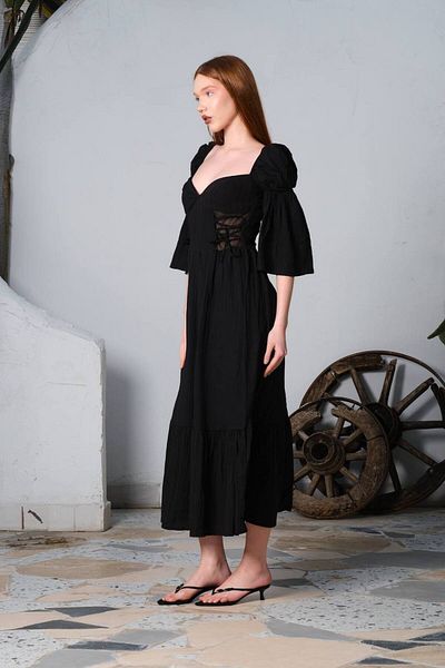 Bak'ap Rochie lungă cu detaliu corset prințesă elenistică premium