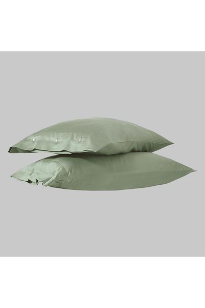 Sarev Smoke Green Monochrome Satin Pillow Case - 100% Cotton