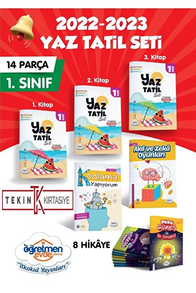 öğretmen evde 1. Sınıf Yaz Tatil Kitap Seti 14 Parça - 2021/2022