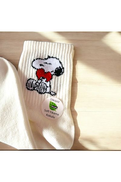 DKY УНИСЕКС БЕЗШЕВНИ ПАМУЧНИ ПАРФЮМИРАНИ ЧОРАПИ SNOPPY