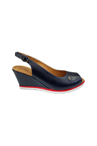 Pierre Cardin 54596 Navy Blue Wedge Sole Women's Shoes