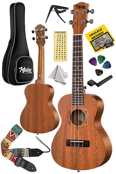 Midex Tn-26m Σετ Mahogany Tenor Ukulele (SOFTCASE CAPO METOD ΝΟΤΑ ΑΥΤΟΚΟΛΛΗΤΟ ΚΡΕΜΑΣΤΟ ΜΕΤΕΛΟ)