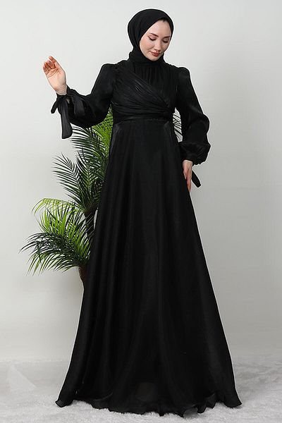 KAWEL Βραδινό φόρεμα Black Silk Lily