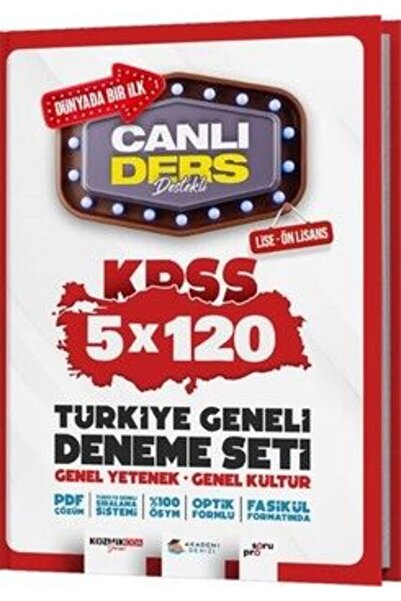 Genel Markalar KPSS Lise Ön Lisans Türkiye Geneli 5 x 120 Deneme Seti