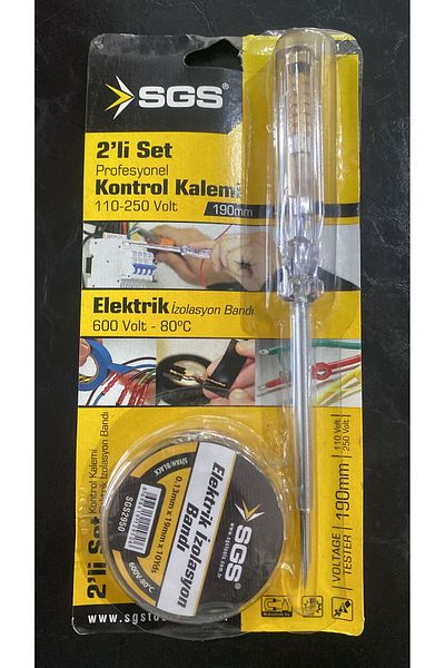 SGS Control Pen Set 2 Pcs 110-250 Volt 190 Mm/ Electric Insulation Tape 600 Volt 80 C