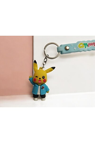 İSTANBULTOPTAN Pikachu 3d Model Anahtarlık - Turkuaz Renk, Sevimli Ve Eğlence...