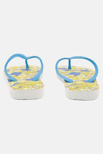 Havaianas Men Simpsons Slip On Slippers, White/turqouise