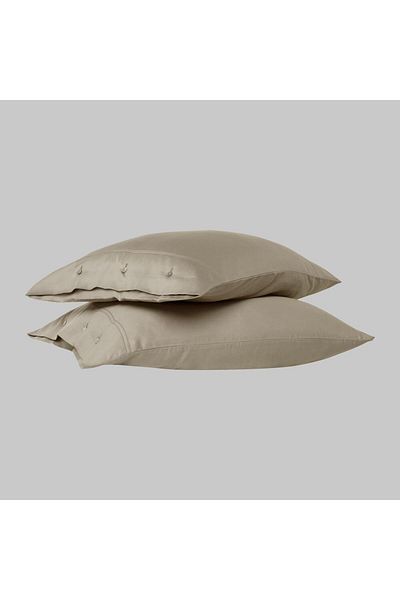 Sarev Mocha Monochrome Satin Pillow - 100% Cotton Cover
