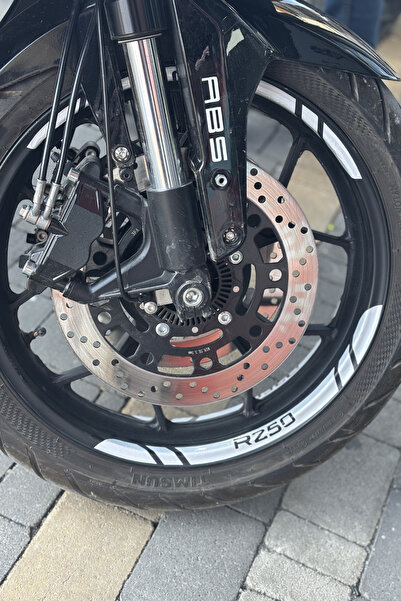 Banxtre RKS R250 için Beyaz Renk 8 Parça Jant Şeridi Sticker Etiket