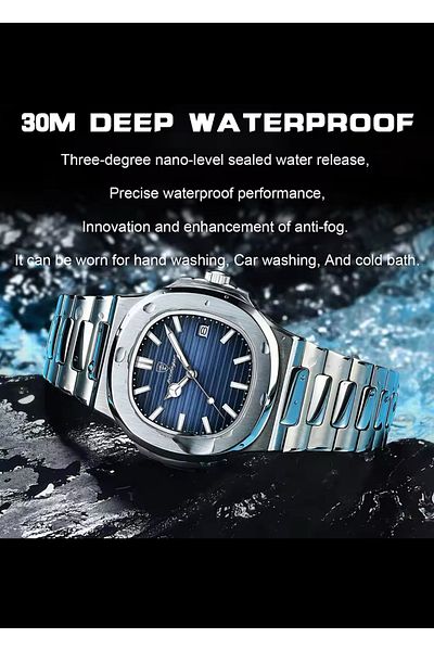 POEDAGAR Men's Wrist Watch - Luxury Classic Design, Pa&Tekss Model, Stylish Bracelet Gift