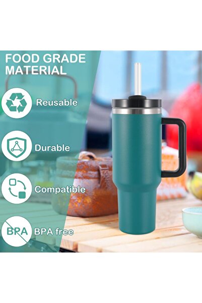 madamina 8 Inclined Glass Straws and 2 Brushes - 31 Cm, Adventure Quencher Compatible