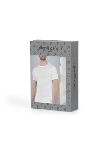 Pierre Cardin Ανδρικό μπλουζάκι White Rib 2 τμχ - O-Neck, Βαμβακερό, Κουτί R.O.4.Z.4.E.L0.T.