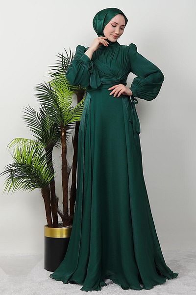 GİZ AGİYİM Βραδινό φόρεμα Emerald Lily Silk