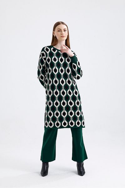 ikomteks Ethnic Pattern Knitwear Set