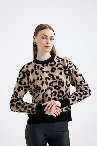 ikomteks Pulover tricot cu model LEOPARD