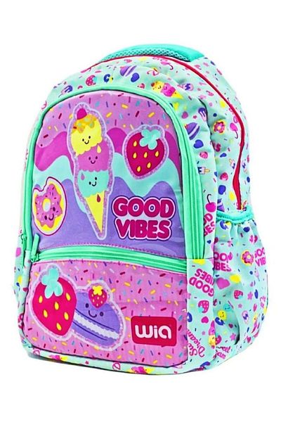 Wia Pink Ice Cream Patterned Girls' School Bag Set (3 Pieces)