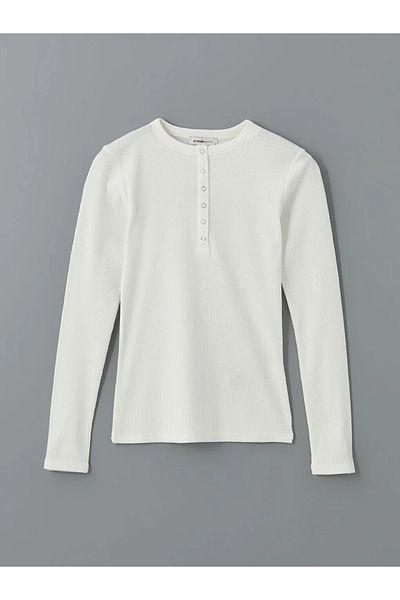 LC Waikiki Γυναικείο σώμα με υφή LCWAIKIKI Classic Crew Neck