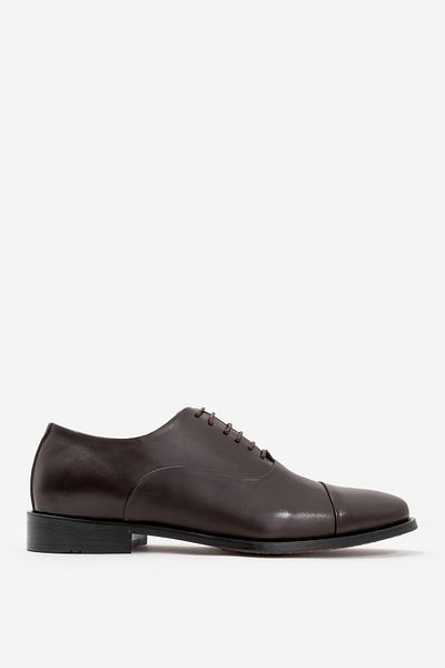 DANACI Men's Leather Sole Laced Classic Shoes Genuine Leather Dnc 368 Brown