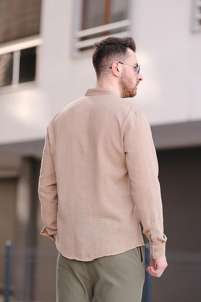 Oksit Ανδρικό πουκάμισο Stello με σχέδιο γιακά